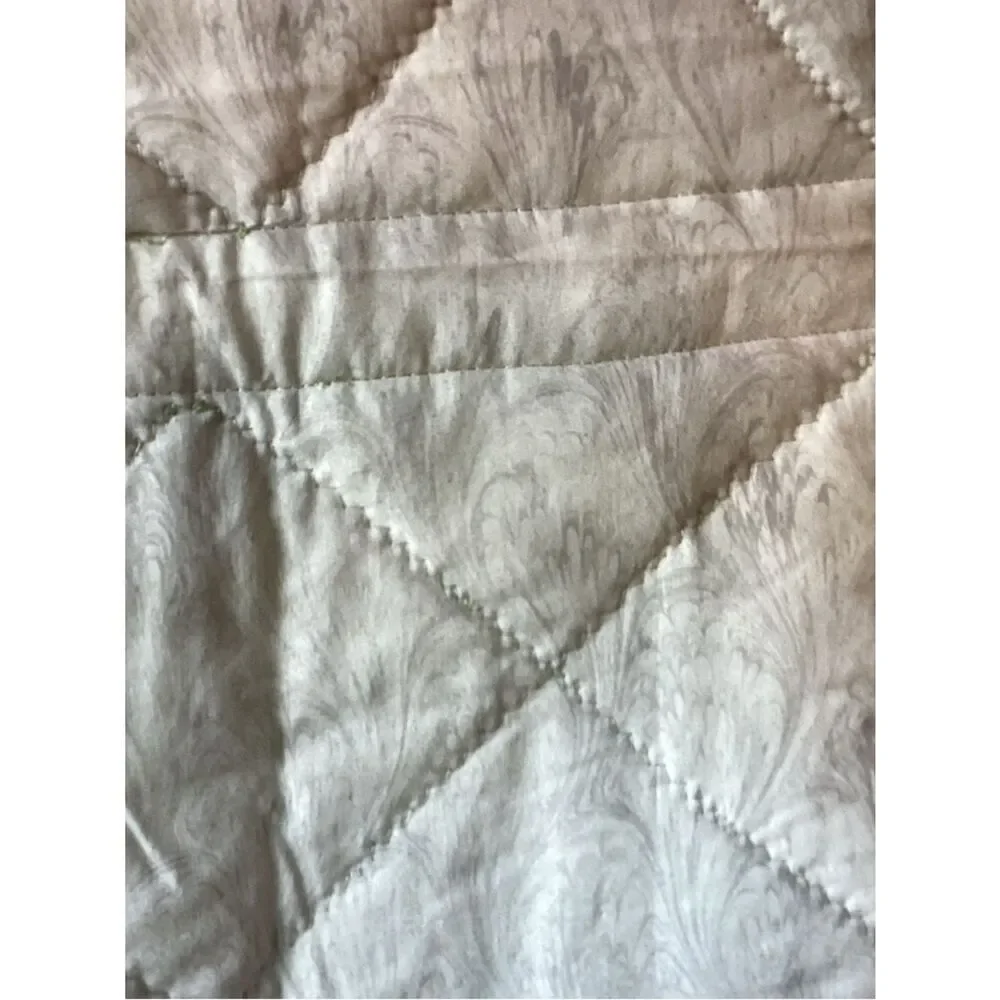 New without tags. Medley of Green Fabrics with White Borders Quilt